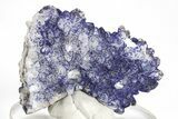 Vivid-Blue Azurite Encrusted Quartz Crystals - China #213819-1